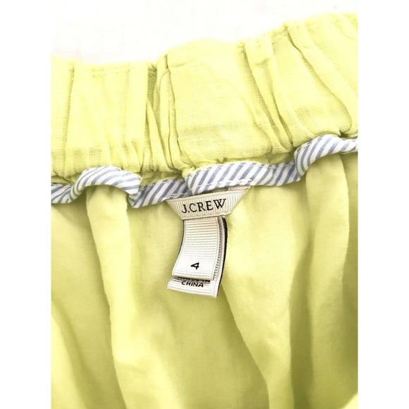 J Crew | Women Boardwalk Linen Skirt Size 4 Green A-line Silhouette Lined Mini - Picture 11 of 11